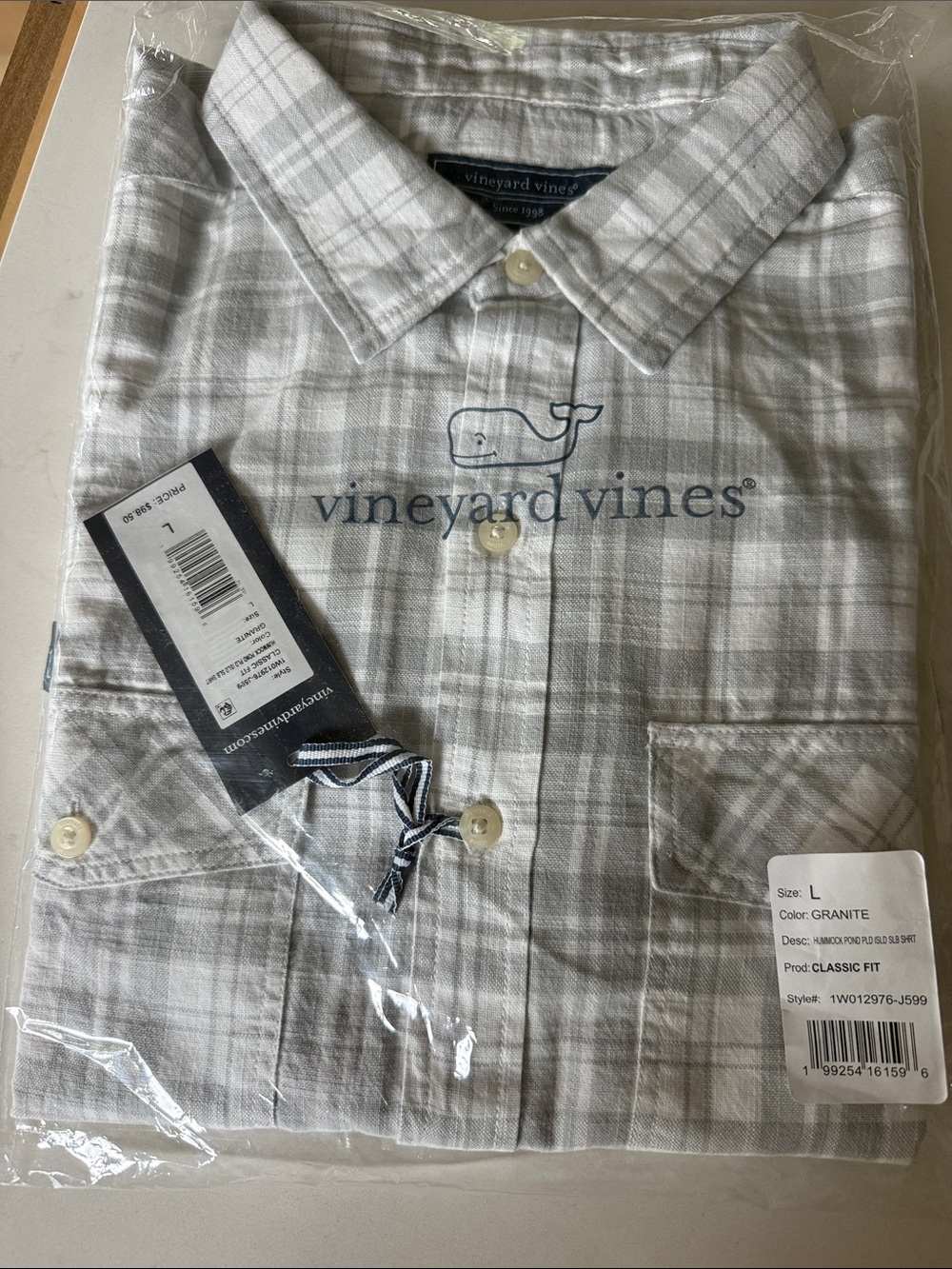 NWT Vineyard Vines hammock, Pond plaid, Island cotton shirt